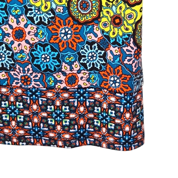 MSK Vibrant Colorful Boho Floral Print Flare Sleeve Shift Dress Small - Picture 4 of 10